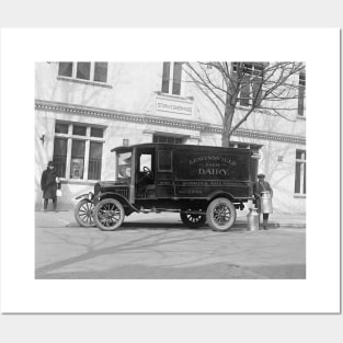 Dairy Delivery Truck, 1923. Vintage Photo Posters and Art